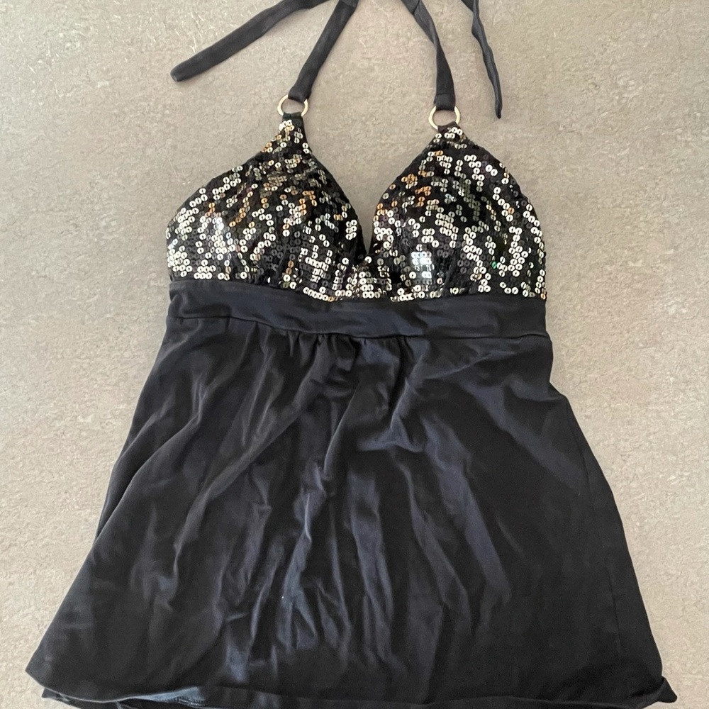 Victoria's Secret Bra V-neck Sequin Padded Top- Sm
